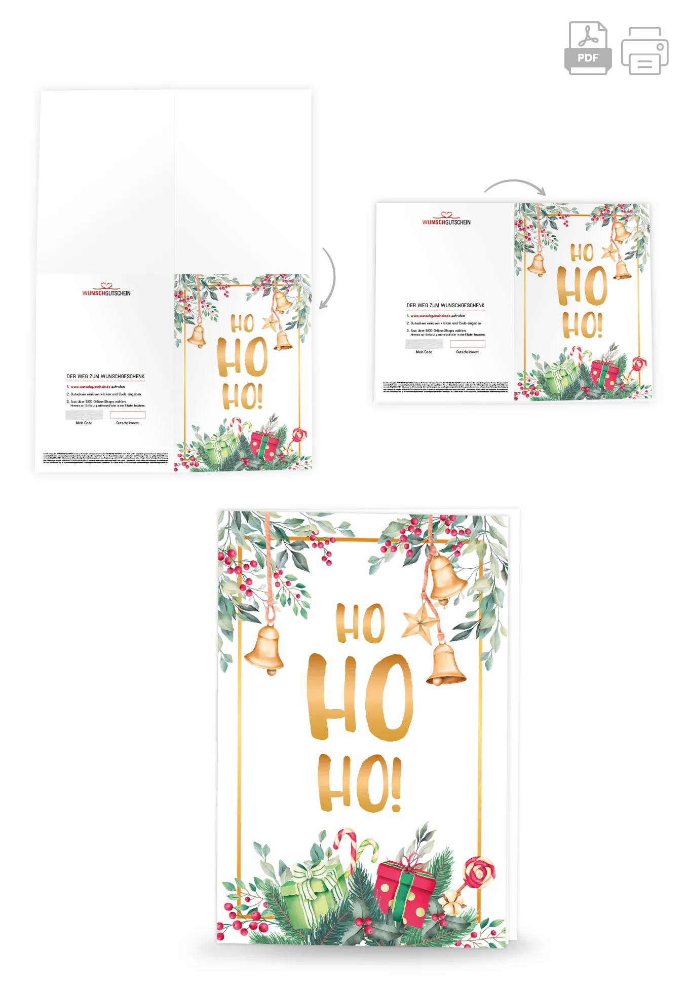 Ho Ho Ho - Zweige Aquarell - Image 4